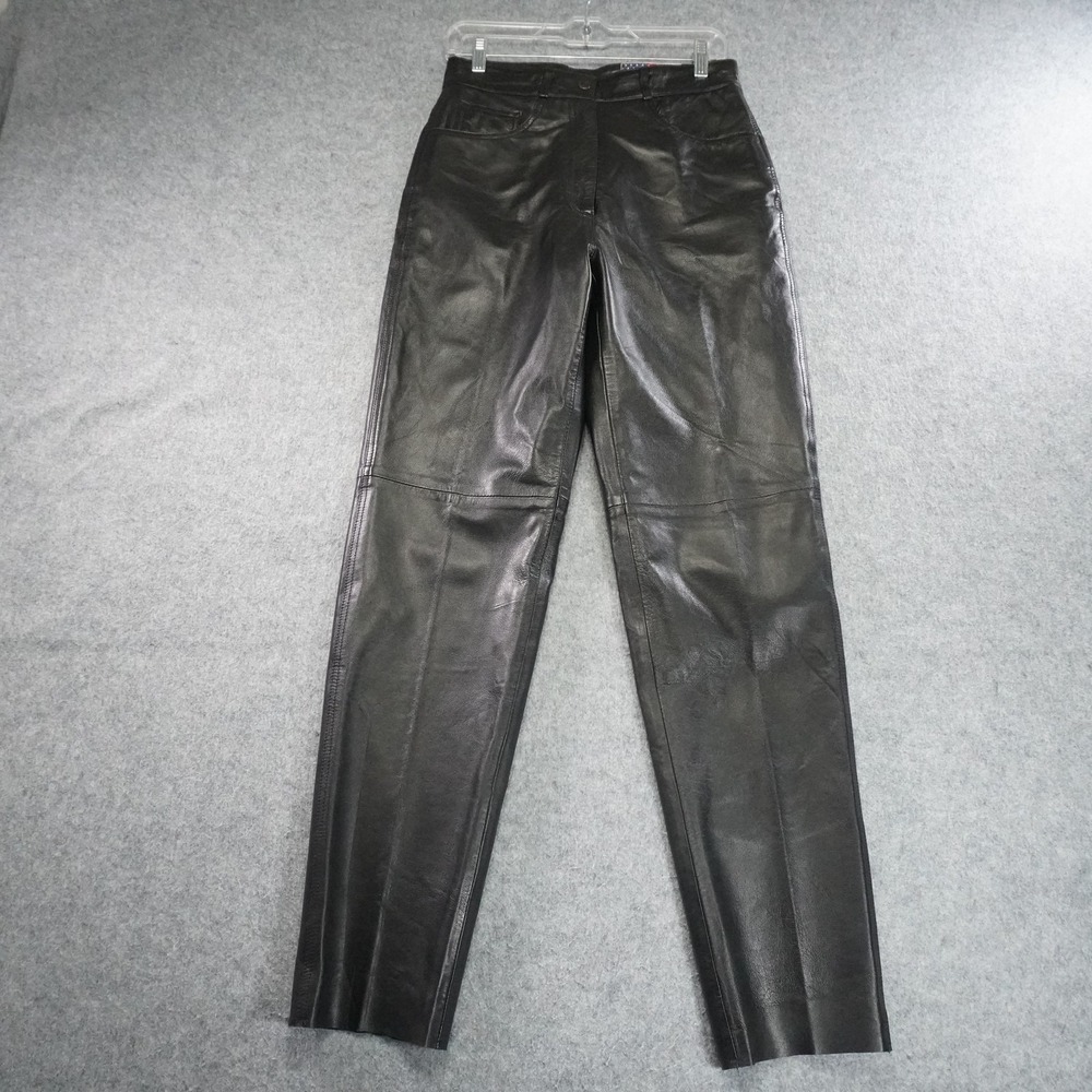Vintage Dream Apparel Leather Pants Womens 8 High Rise Lined Biker USA 90s